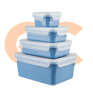 طقم علب ماسترسيل كلر من تيفال، 4 قطع مقاس(0.20 - 0.55-0.80-2.20) لتر، أزرق 4168430012379