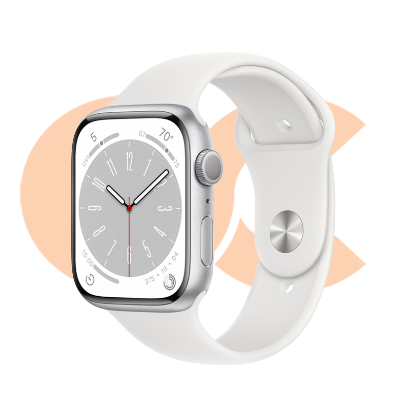 Apple Watch Series8 45mm-DM (A2771) Silver Case White Band