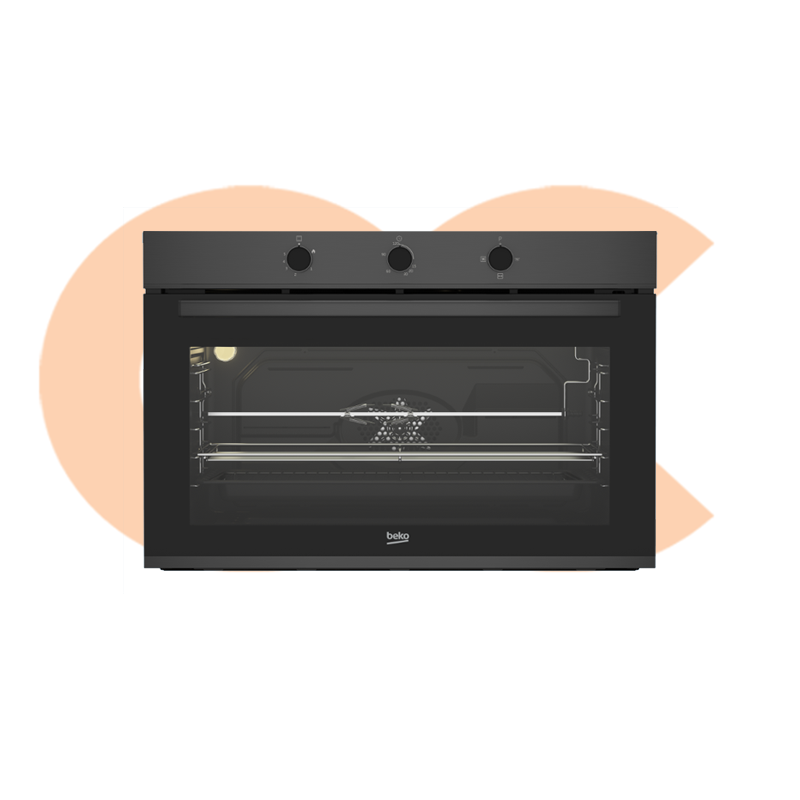 Built-in Oven Beko Gas with 2 Fan Dark Stainless Steel 90cm Model BBWHT12104DS