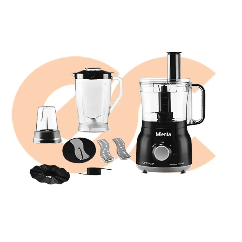 محضر طعام ميانتا 800 وات 26 وظيفة مع ملحقات لون اسود FP14922B Optimum 4897129251156