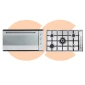 Elba Gas Oven With Gas Grill Fan Stainless Steel 90cm Model- 109-52 XN - Built-In Hob Elba 90 cm Stainless Steel Model EN90-544XD