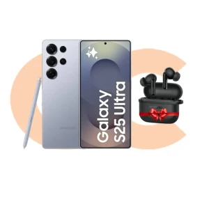 Samsung Galaxy S25 Ultra 12G/256GB (SM-S938B/DS) Titanium Silverblue Official Warranty - Oraimo SpaceBuds Lite (OTW-324) Black