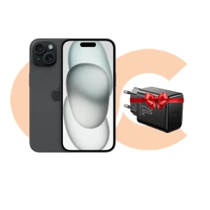 iPhone 15 128GB Black MTP03AA/A 2.Years Official Warranty -  jOYROOM PD 20W Charger (JR-TCF06) Black Gift