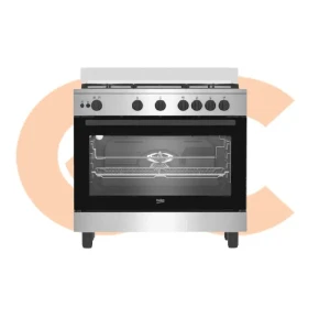 Beko 90cm Freestanding Cooker Gas & Electric with Full Safety System Dual Cooling Fans Stainless Steel Finish – BGGR12113GXF